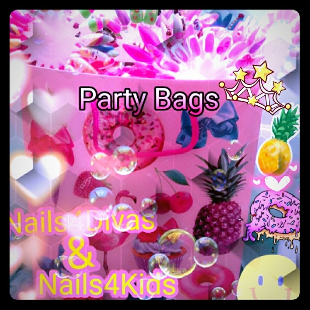 Party bags (press-on nails for kids spa parties)
